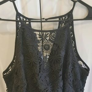 White House Black Market Lace Overlay Dress